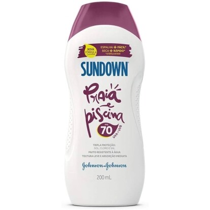 2 Unidades Protetor Solar Sundown Corpo e Rosto Praia e Piscina FPS 70 - 200ml