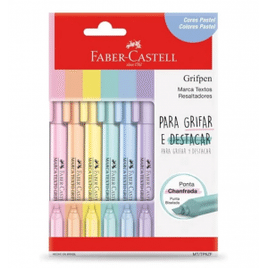 Faber-Castell Grifpen - Caneta Marca Texto Tons Pastel 6 Cores