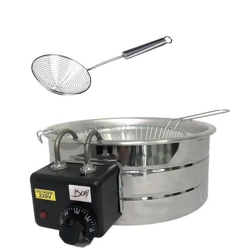 Fritadeira Elétrica Industrial Tacho 3,5L + Escumadeira Inox 13cm - Boni (110 e 220v)