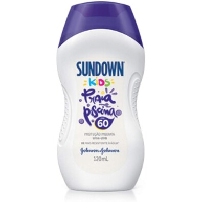 2 Unidades Protetor Solar Infantil Johnson's Sundown Corpo E Rosto Praia E Piscina Kids Fps 60 - 120ml