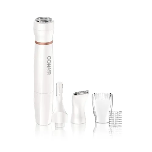 Conair, Depilador Feminino, Aparador Facial e Corporal, À Pilha, 5 Acessórios, All-In-One - Sem Fio