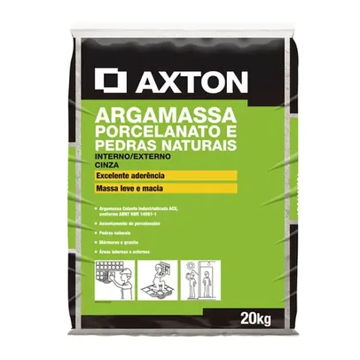 Argamassa Porcelanato Interno e Externo Cinza 20kg Axton