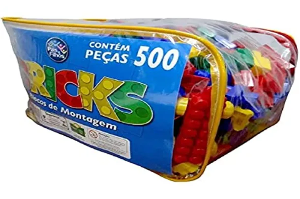 Pais & Filhos Bolsa Plástica Bricks C/500 Pçs, Sortidas