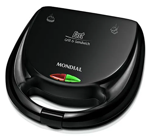 [prime] Sanduicheira Fast Grill e Sandwich, Mondial, Preto, 750W, 110V - S-12