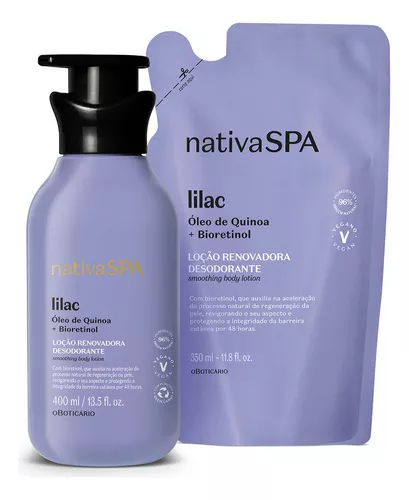 Kit Nativa Spa Lilac: Loção Corporal 400ml + Refil 350ml