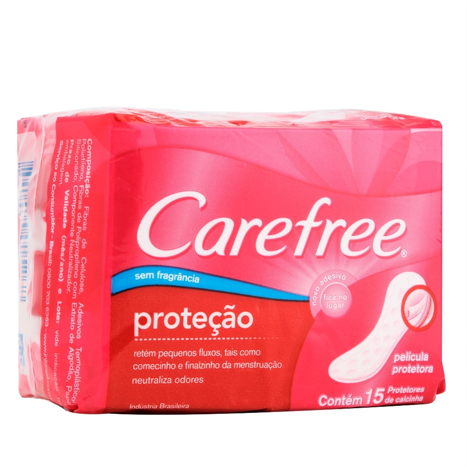 Protetor Diario Carefree Protecao sem Perfume 15 Unidades