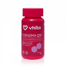 Suplemento Coenzima Q10 Ubiquinona 120mg Com Vitamina E e TCM 30 cápsulas Vhita