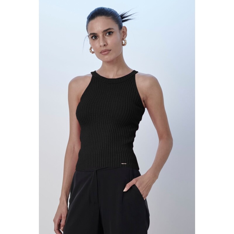 Regata Feminina Tricô Casual Lisa SMK - Tam M