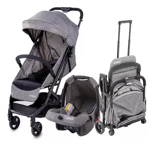 Carrinho De Bebê Travel System Minny 3.0 Duo 0 A 15 Kg Cosco Kids Cor Cinza Cor do chassi Preto