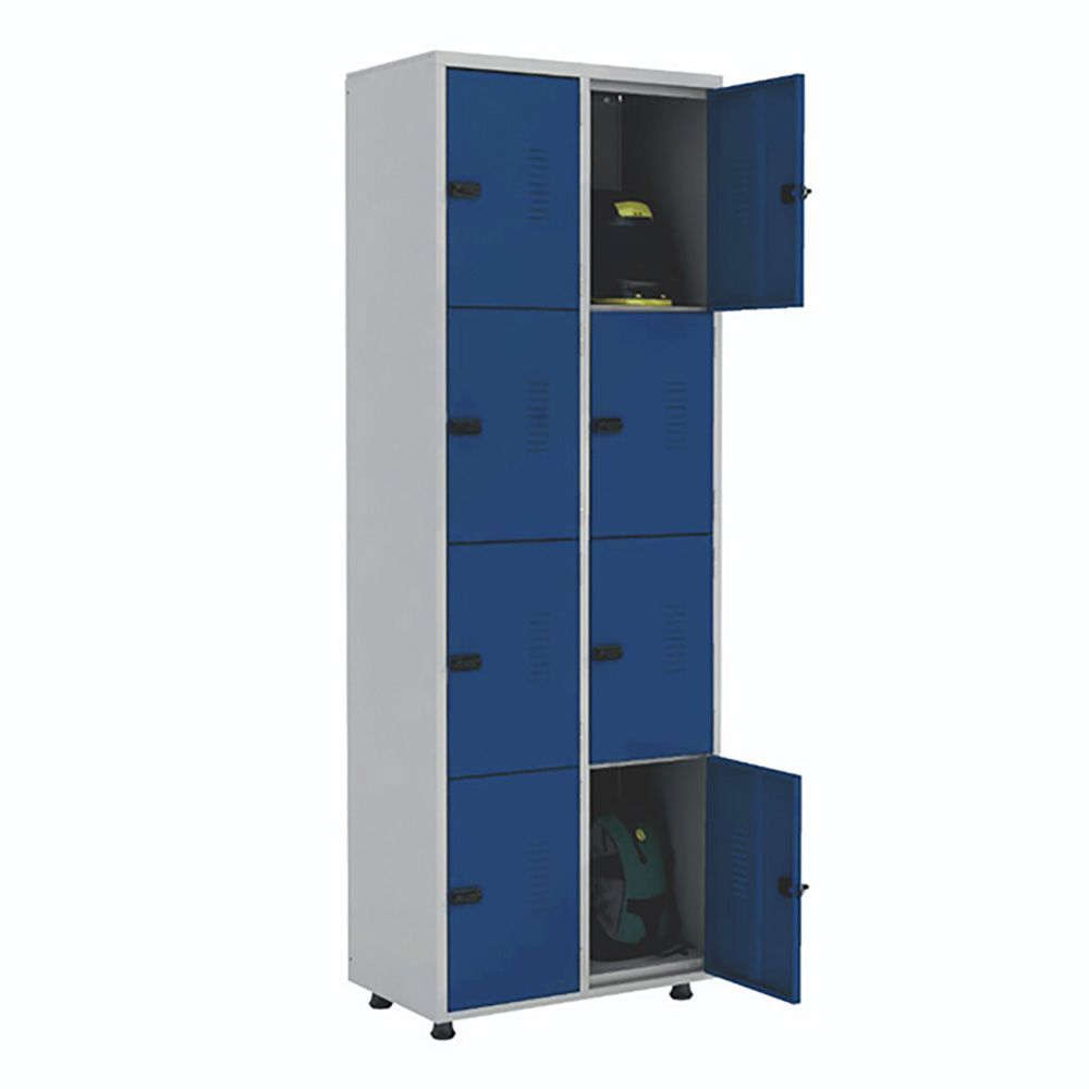 Armário Roupeiro Aço 8 Portas Ea702 Azul