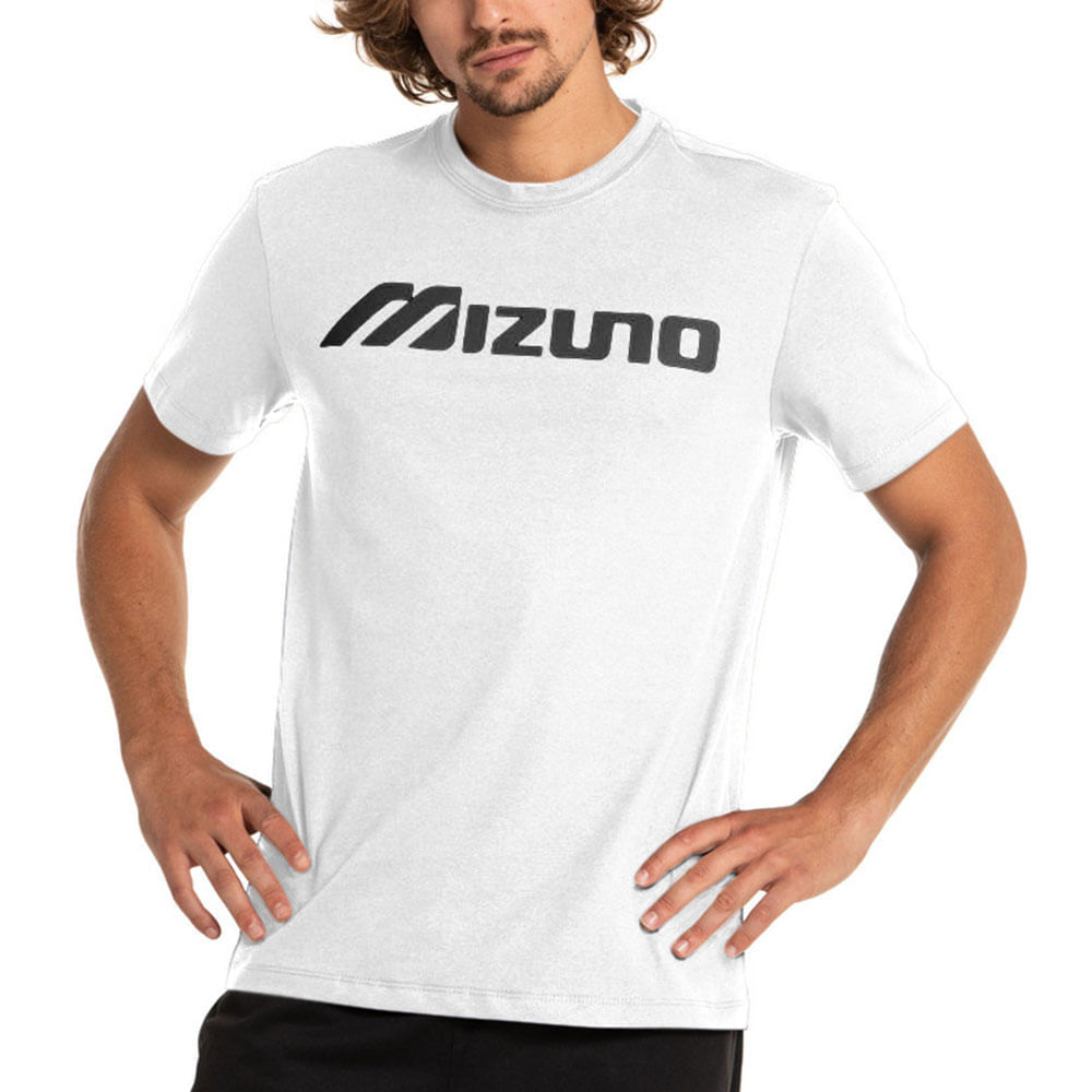 Camiseta Casual Masculina Mizuno Big Logo Branco