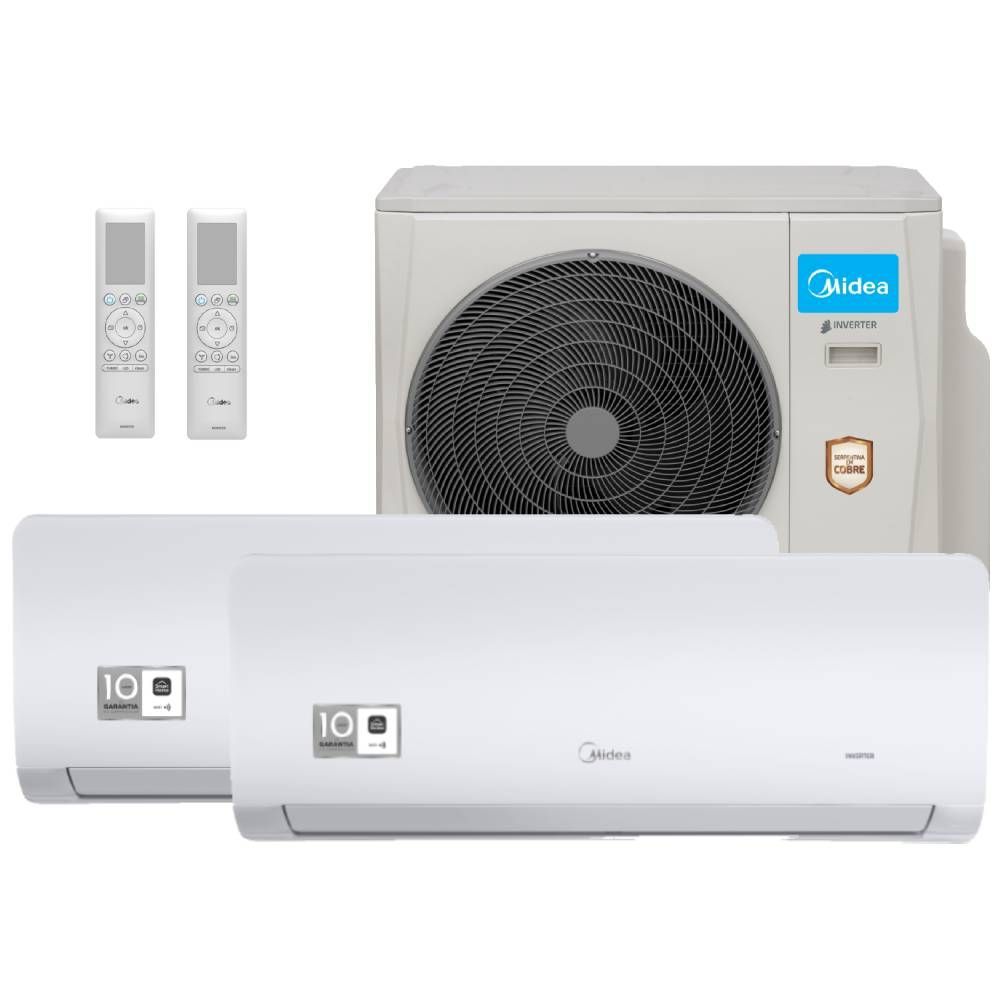 Ar Condicionado Multi Split Midea Xtreme Save 18000 BTUs 2X9000 Quente e Frio Inverter 220V 38MBMBA18M5