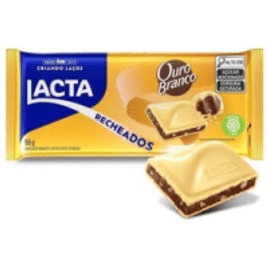 5 Unidades Barra de Chocolate Branco Lacta com Recheio Ouro Branco 98g