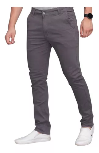 Calça Masculina Sarja Skinny Esporte Fino Com Bolsos Estilo