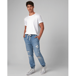 Calça Jeans Masculina Jogger Denim Claro