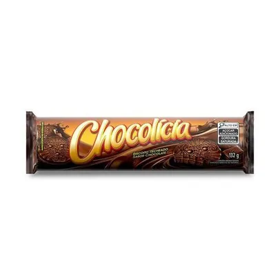 Biscoito de Chocolate Recheado Chocolícia 132g