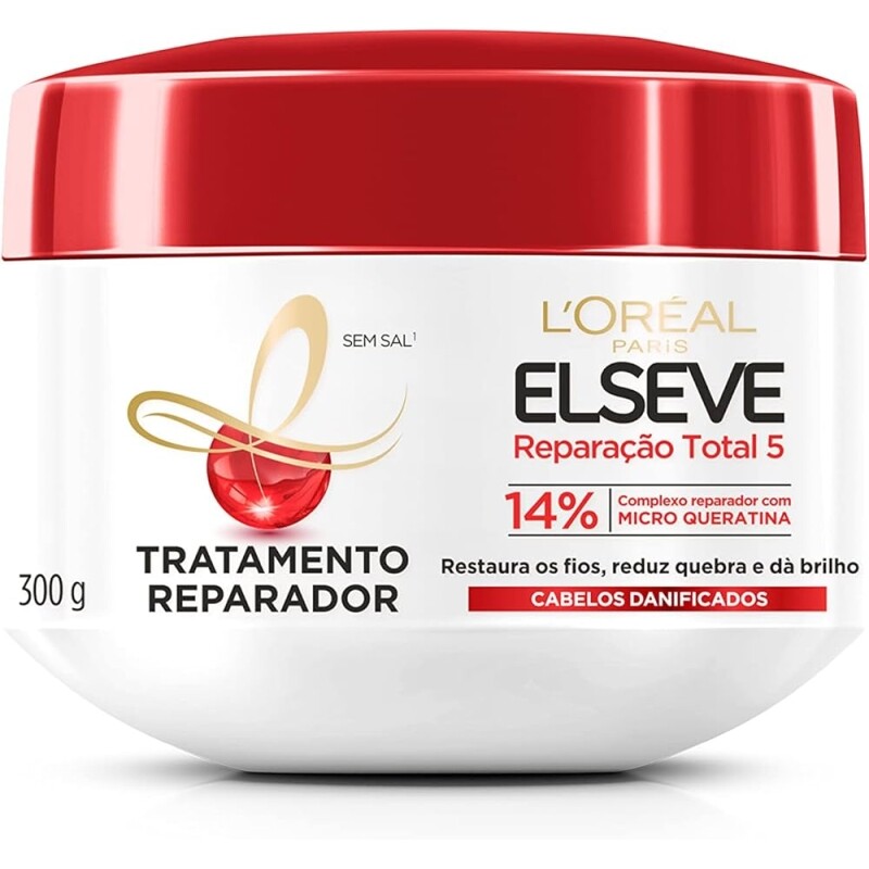 L'Oréal Paris Elseve Creme de Tratamento Reparador Reparação Total 5 Restaura e dá Brilho aos Fios 300g