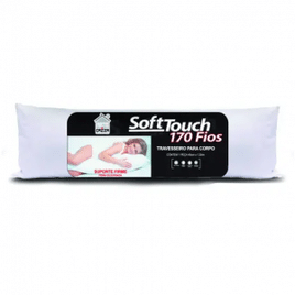 Travesseiro de Corpo 40cm x 1,30m Soft Touch Branco - ARTE & CAZZA