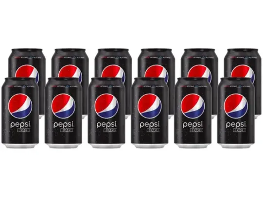 (R$1,97 Cada) Refrigerante Pepsi Black Sem Açúcar 350ml Lata 12 Unidades