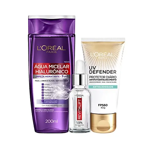 [prime] Kit L'Oréal Paris: Água Micelar + Sérum + UV Defender Antioleosidade