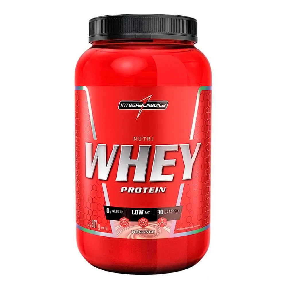 Nutri Whey Protein Integralmédica Sabor Morango 907g