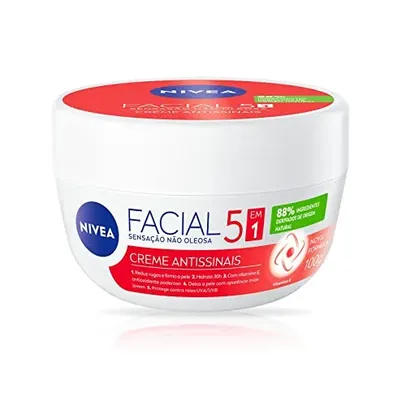 [Rec/ + por - R$17,17] NIVEA Creme Facial Antissinais 100g - firma e reduz linhas de expressão e protege a pele contra os raios UVA/UVB