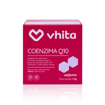 Coenzima Q10 Ubiquinol 120mg Com Vitamina B12 e Vitamina C Em Filme com 30 doses Vhita