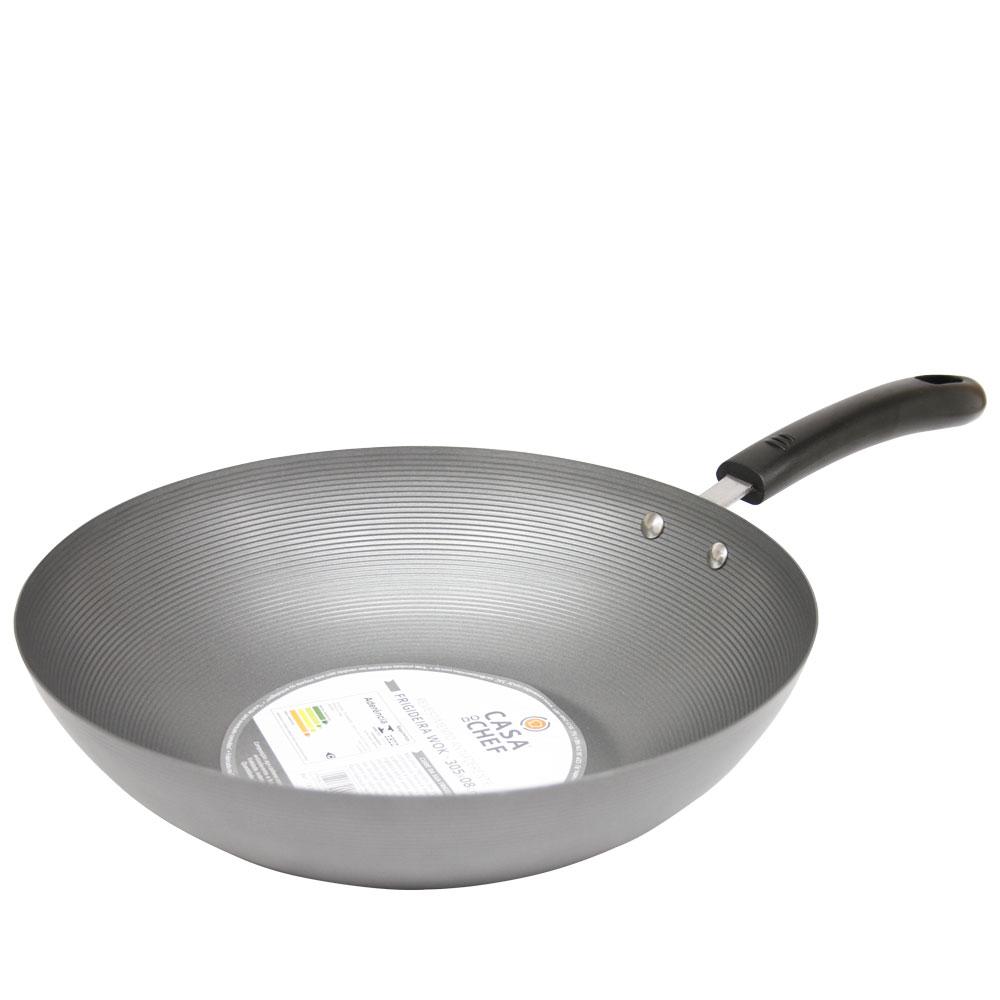 Frigideira Wok 30cm Antiaderente Casa do Chef Cinza