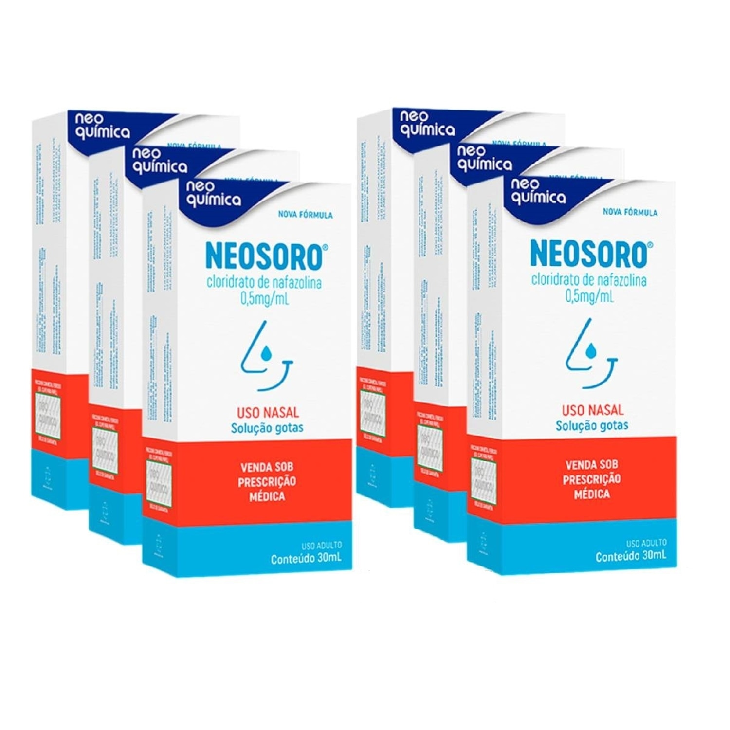 <p>Kit 6 Unidades Neosoro 0,5mg Solução Nasal 30ml</p>