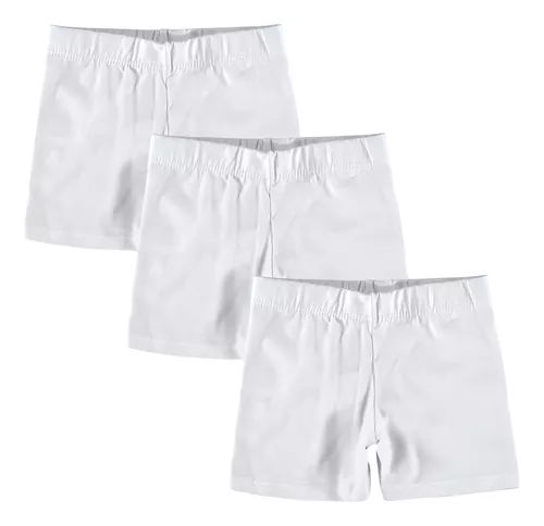 Kit 3 Short Infantil Feminino Cotton Liso Básico Malwee