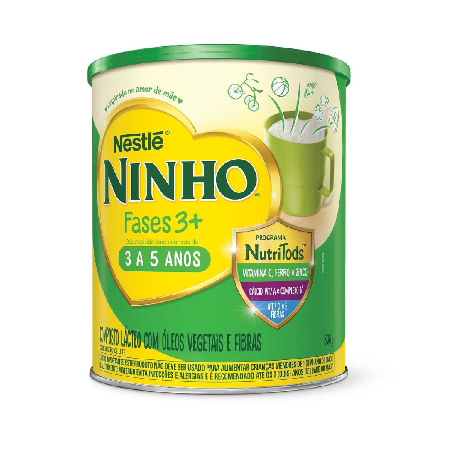 Composto Lacteo Ninho Fases 3+ Prebio 800g