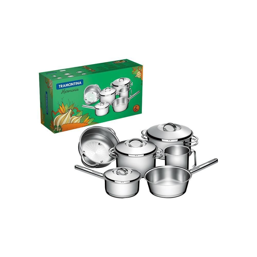 Conjunto De Panela Tramontina Aço Inox 6 Peças - Solar