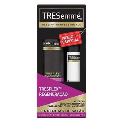 (Regional) Kit Shampoo 400ml + Condicionador 200ml Tresemmé Tresplex Regeneração Tendências de Salão