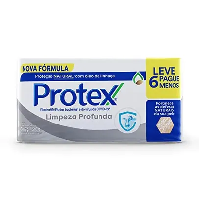 (REC) (Mais por Menos R$10,67) Sabonete em Barra Protex Limpeza Profunda 85g 6 unidades