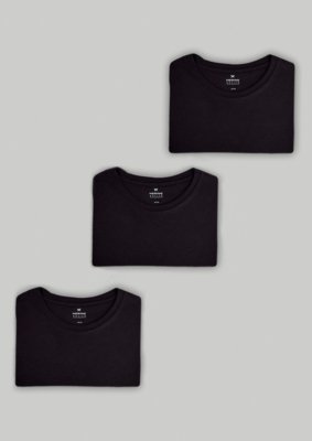 (App)Kit Com 3 Camisetas Masculinas Básicas Slim