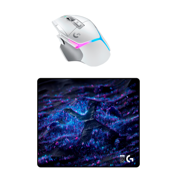 Mouse G502 X Plus Branco + Mouse Pad G640 SE