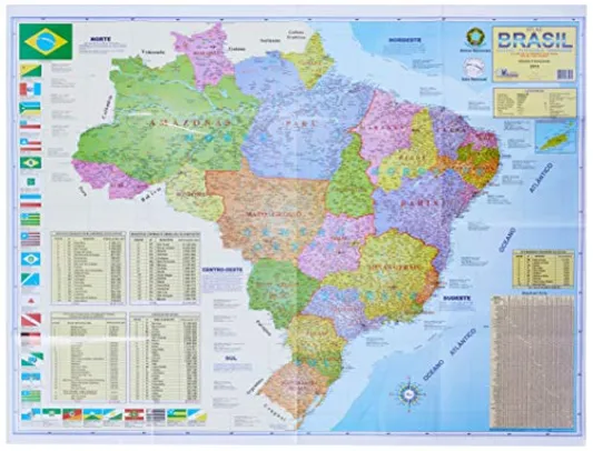 [R$15 +por-] Multimapas 204 Mapa Escolar Brasil Politico/Rodoviário, Multicor