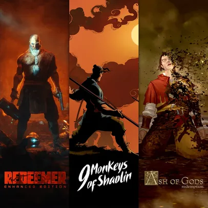 Bundle 3 Jogos: 9 Monkeys of Shaolin + Ash of Gods + Redeemer - PS4