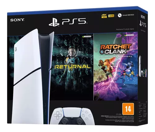 Console Playstation 5 Slim Edição Digital + Jogos Returnal + Ratchet & Clank