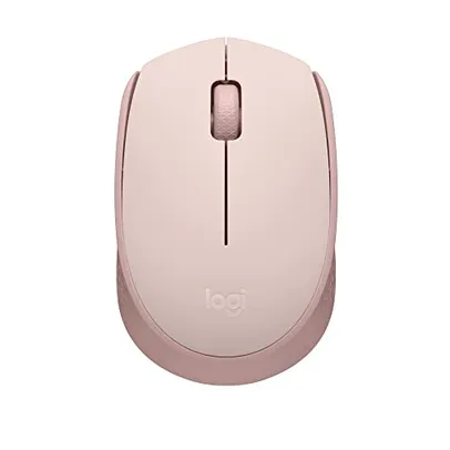 Mouse sem fio Logitech M170 com Design Ambidestro Compacto, Conexão USB e Pilha Inclusa - Rosa