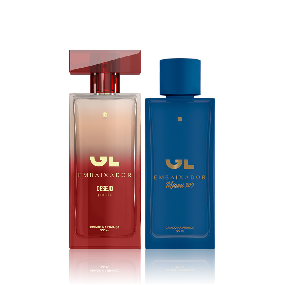 Perfume Embaixador Desejo Para Ela 100ml + GL Embaixador Miami 100ml