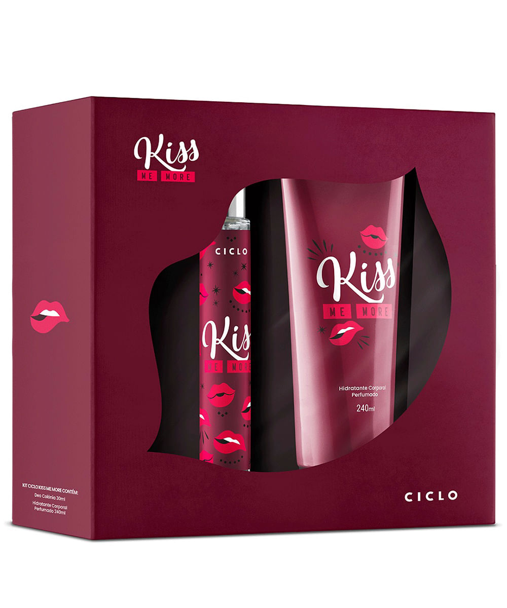 Kit Kiss You More Deo Colônia 30ml + Hidratante Corporal