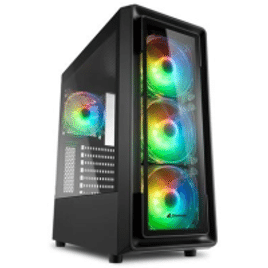 Gabinete Gamer Sharkoon TK4 LED RGB 4x Cooler Fan (3x Frontal e 1x Traseira) Lateral em Vidro Temperado - TK4RGB