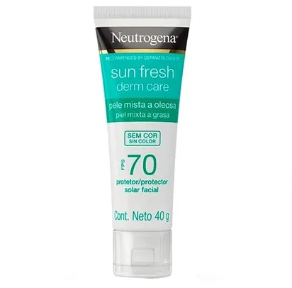 (REC)Neutrogena Sun Fresh Protetor Solar Facial Para Pele Oleosa Derm Care Sem Cor FPS 70, 40g