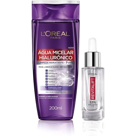 Kit Sérum Preenchedor Anti idade L'Oréal Paris Revitalift 30ml + Água Micelar Hialurônico 200ml