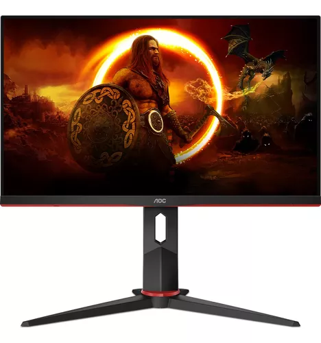 Monitor 24" Gamer AOC 24G2SE Full HD AMD FreeSync Premium Pro 165Hz 1ms Preto e Vermelho