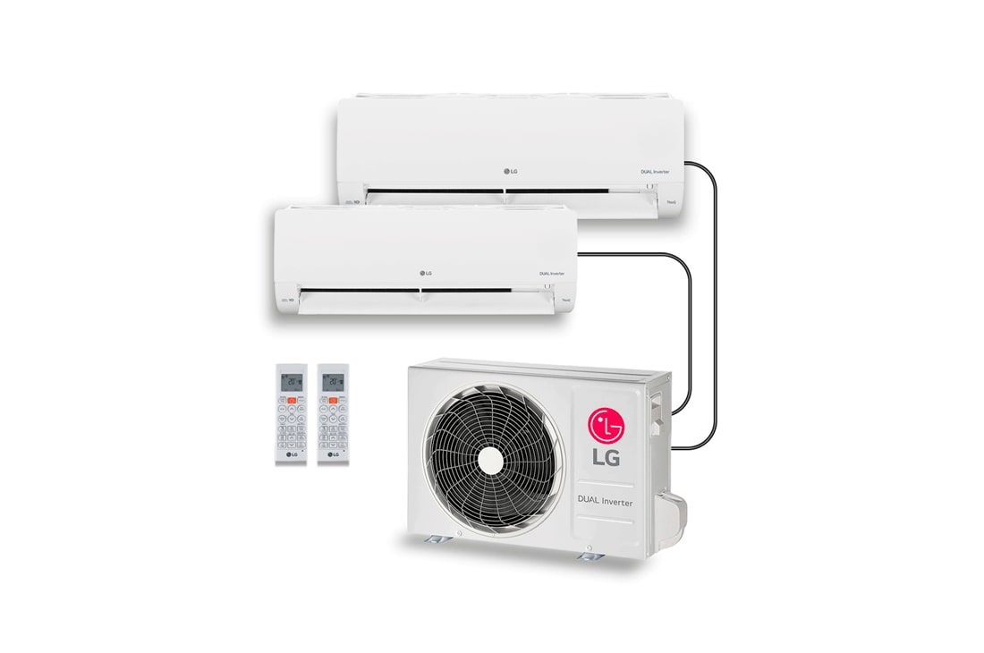 Kit Ar-Condicionado 2 em 1 LG Dual Inverter Voice +AI Bi-Split Frio (Evaporadoras 9.000+12.000 BTU) 220V - S32Q16SA212