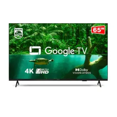 Smart TV Philips 65" DLED HD 65PUG7408, Google TV, Wi-Fi Integrado, Bluetooth, HDR, USB, HDMI, Bordas Ultrafinas