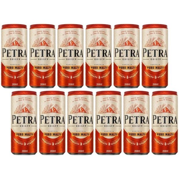 Cerveja Petra Puro Malte 12 Unidades Lata 269ml