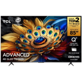 Smart TV TCL 85'' QLED UHD 4K Google TV Dolby Vision Atmos Chumbo 85C655